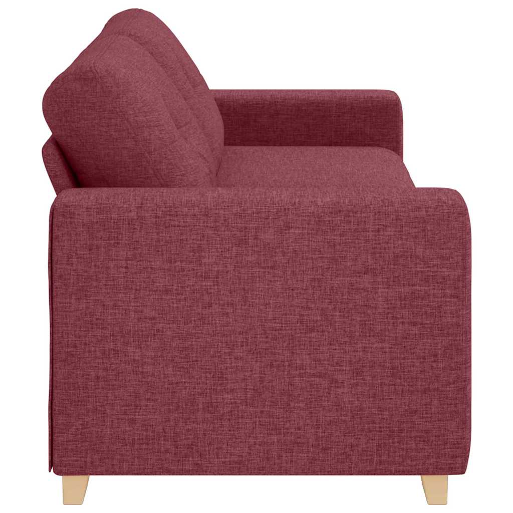 vidaXL 3-Sitzer-Sofa mit Kissen Weinrot Stoff