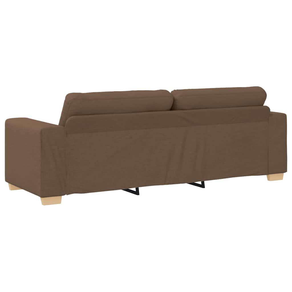 vidaXL 3-Sitzer-Sofa mit Kissen Braun Stoff