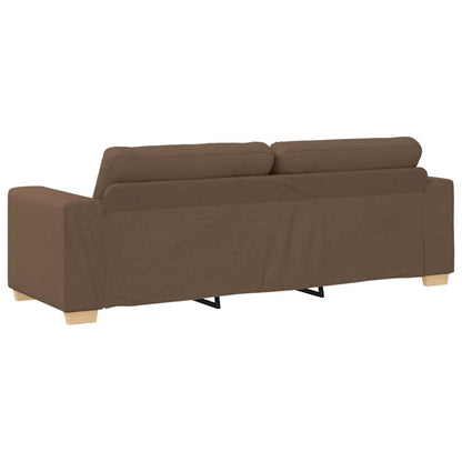 vidaXL 3-Sitzer-Sofa mit Kissen Braun Stoff