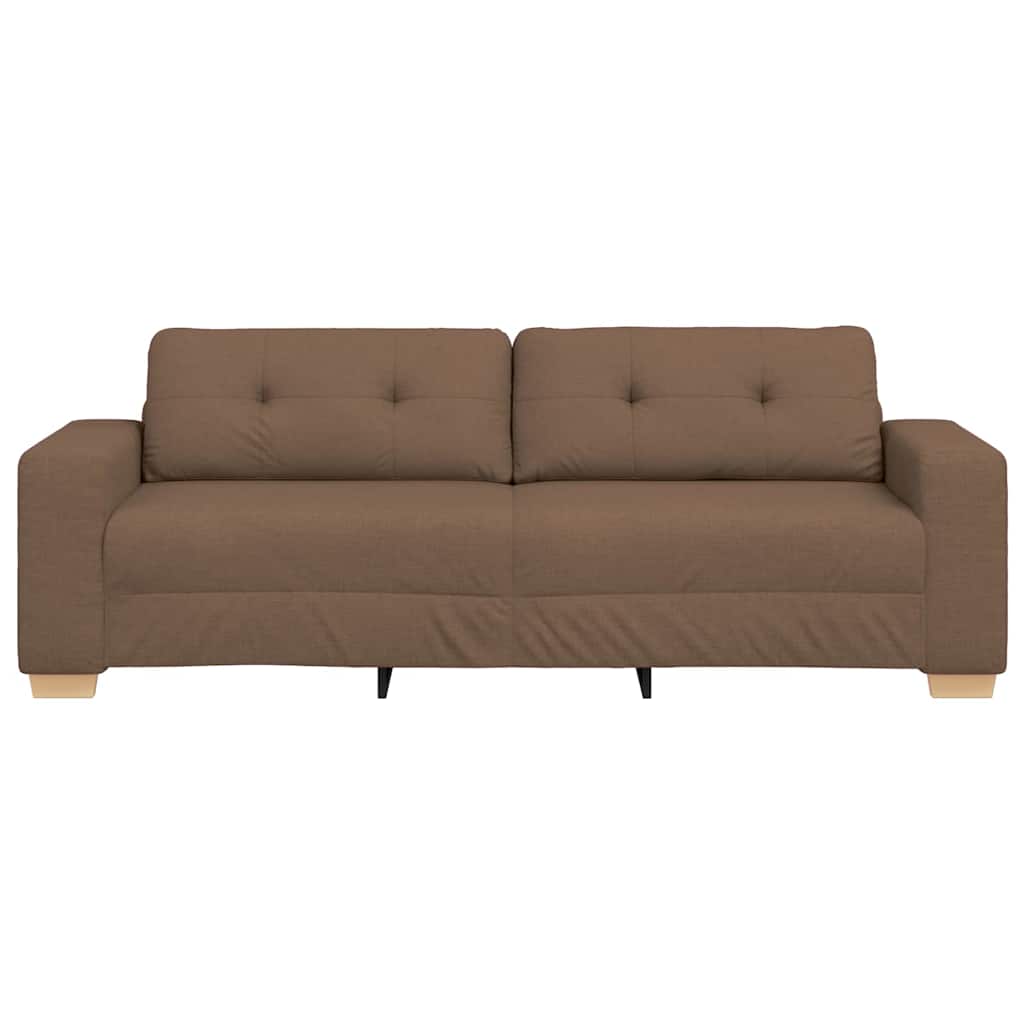 vidaXL 3-Sitzer-Sofa mit Kissen Braun Stoff