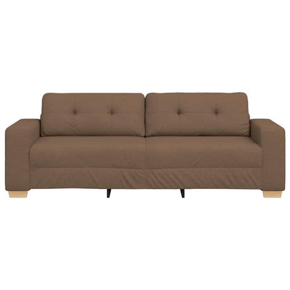 vidaXL 3-Sitzer-Sofa mit Kissen Braun Stoff