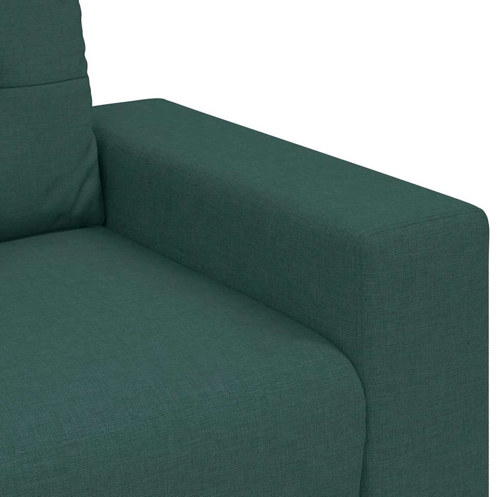 vidaXL Zweisitzer-Sofa mit Kissen Dunkelgrün Stoff