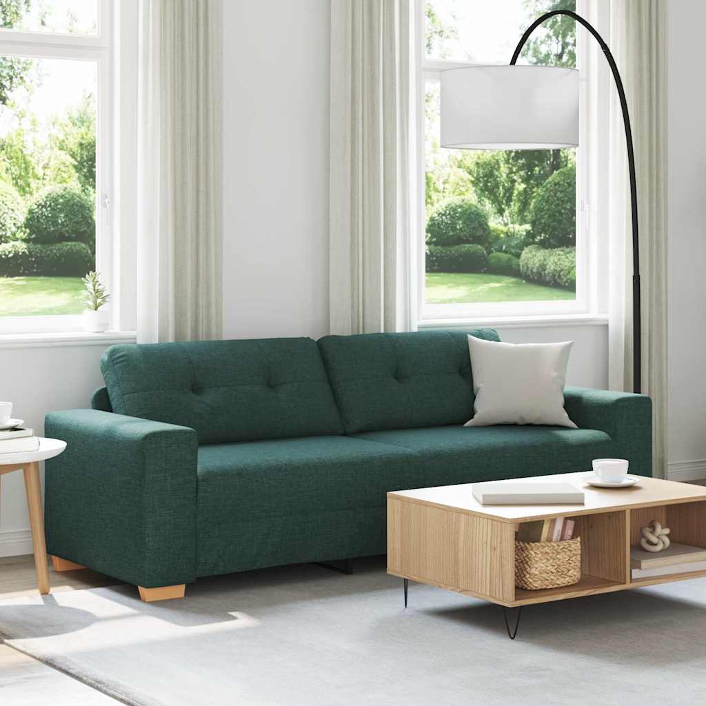 vidaXL Zweisitzer-Sofa mit Kissen Dunkelgrün Stoff