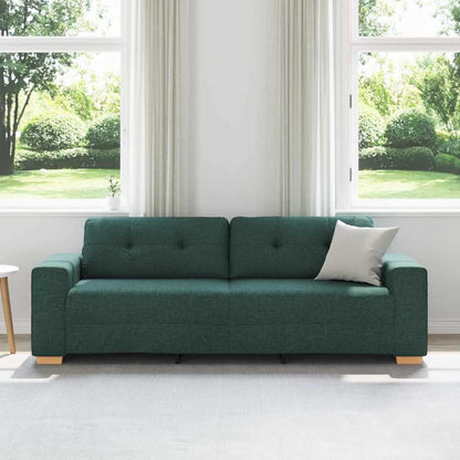 vidaXL Zweisitzer-Sofa mit Kissen Dunkelgrün Stoff