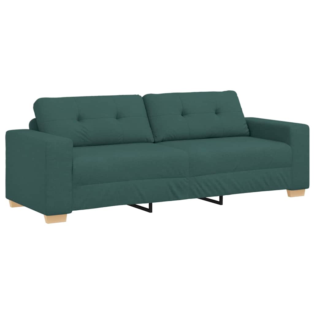 vidaXL Zweisitzer-Sofa mit Kissen Dunkelgrün Stoff
