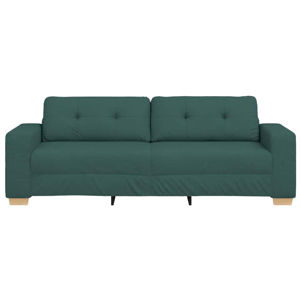 vidaXL Zweisitzer-Sofa mit Kissen Dunkelgrün Stoff