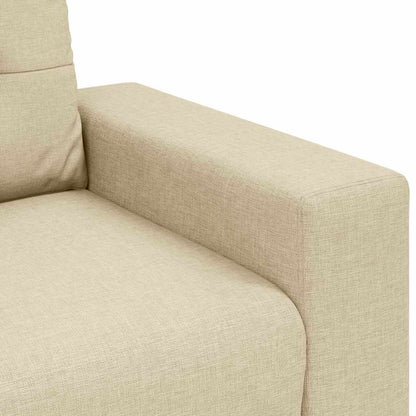 vidaXL 3-Sitzer-Sofa mit Kissen Creme Stoff