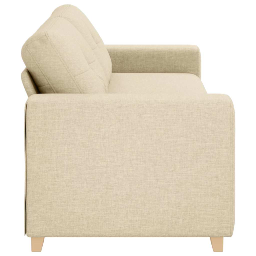 vidaXL 3-Sitzer-Sofa mit Kissen Creme Stoff