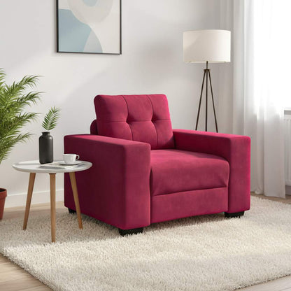 Sessel Weinrot 100x78x80 cm Samt