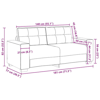 Zweisitzer-Sofa Hellgrau 180x77x82 cm Samt