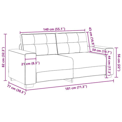 Zweisitzer-Sofa Dunkelgrau 180x77x82 cm Samt