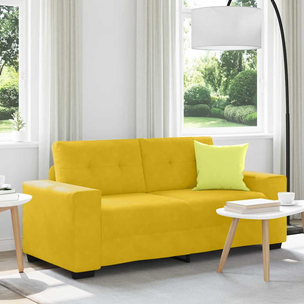 Zweisitzer-Sofa Gelb 180x77x82 cm Samt