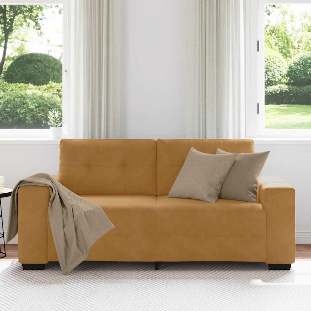 Zweisitzer-Sofa Braun 180x77x82 cm Samt