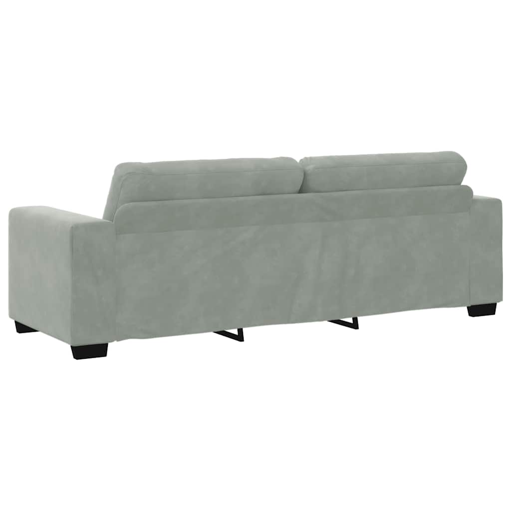 3-Sitzer-Sofa Hellgrau 220x78x80 cm Samt