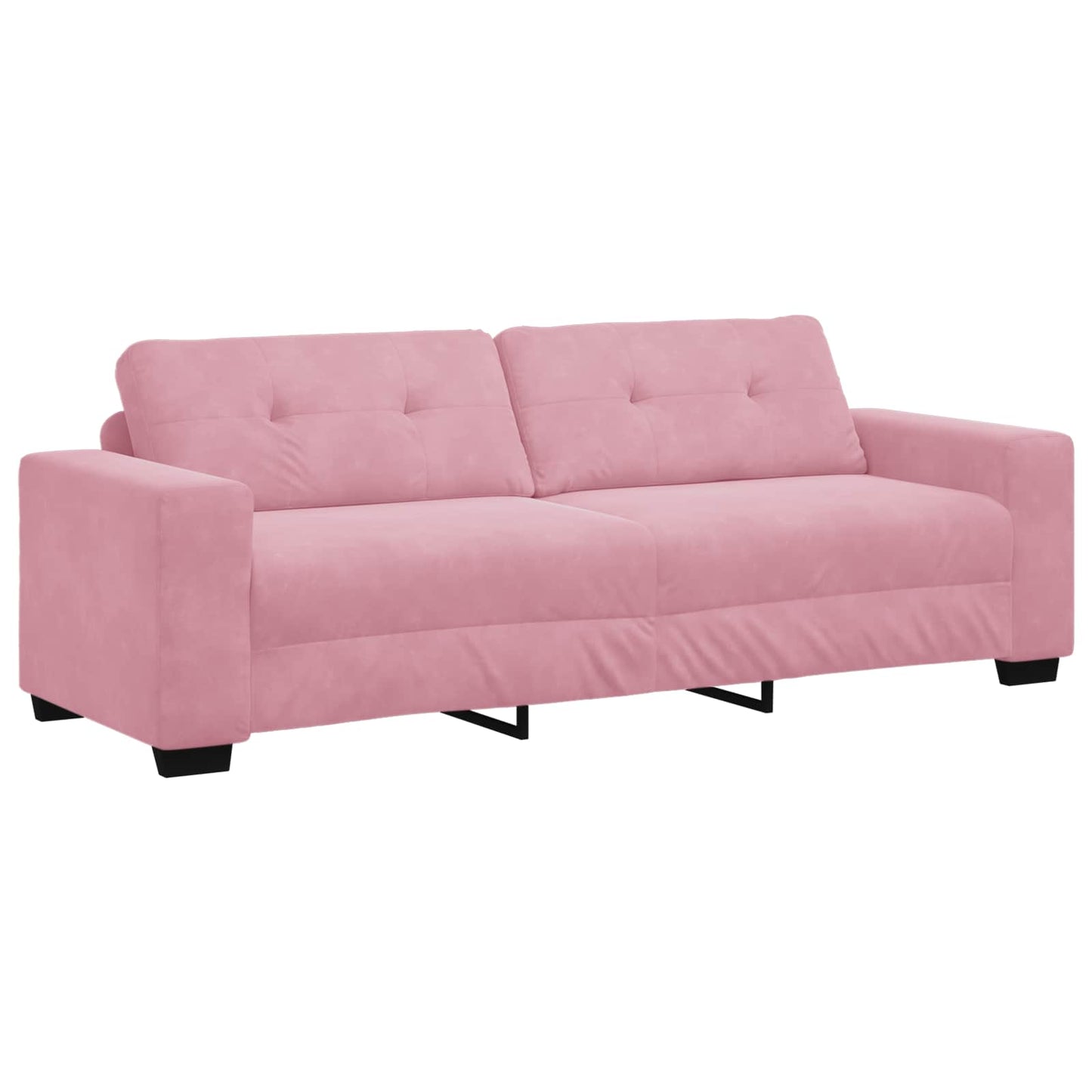 | 3-Sitzer-Sofa | mit Kissen Rosa Samt