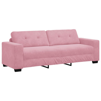 | 3-Sitzer-Sofa | mit Kissen Rosa Samt