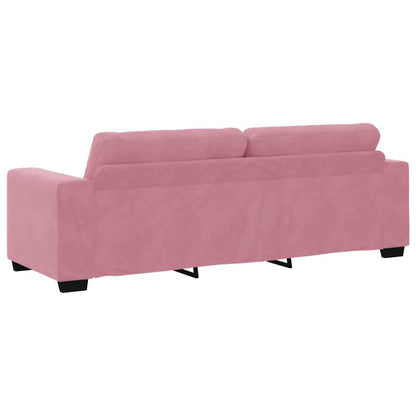 vidaXL | 3-Sitzer-Sofa | mit Kissen Rosa Samt