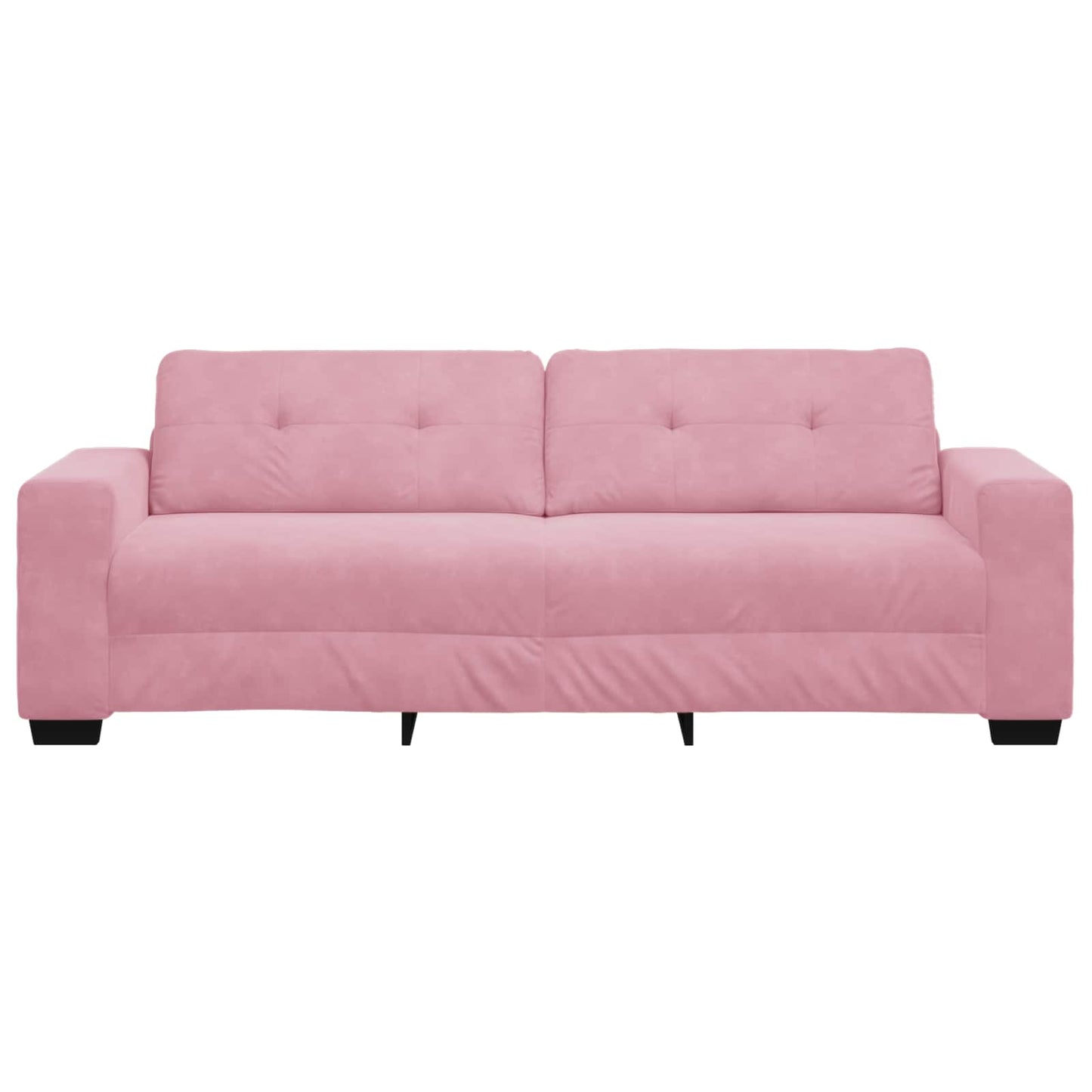 | 3-Sitzer-Sofa | mit Kissen Rosa Samt