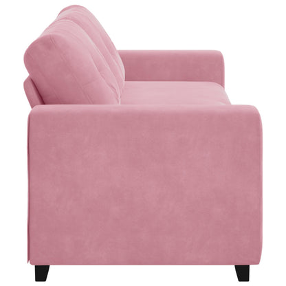 | 3-Sitzer-Sofa | mit Kissen Rosa Samt
