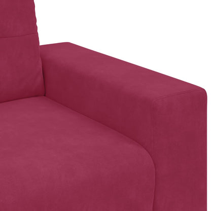 vidaXL 3-Sitzer-Sofa mit Kissen Weinrot Samt