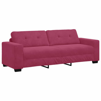 vidaXL 3-Sitzer-Sofa mit Kissen Weinrot Samt