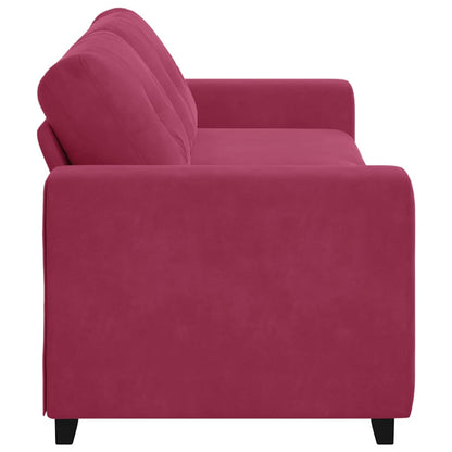 vidaXL 3-Sitzer-Sofa mit Kissen Weinrot Samt