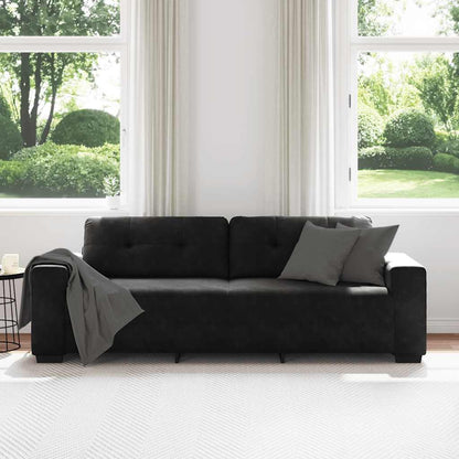 3-Sitzer-Sofa Schwarz 220x78x80 cm Samt