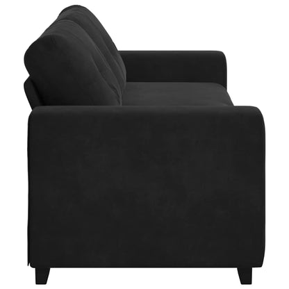 3-Sitzer-Sofa Schwarz 220x78x80 cm Samt