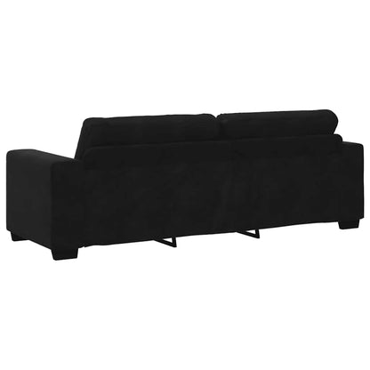 3-Sitzer-Sofa Schwarz 220x78x80 cm Samt
