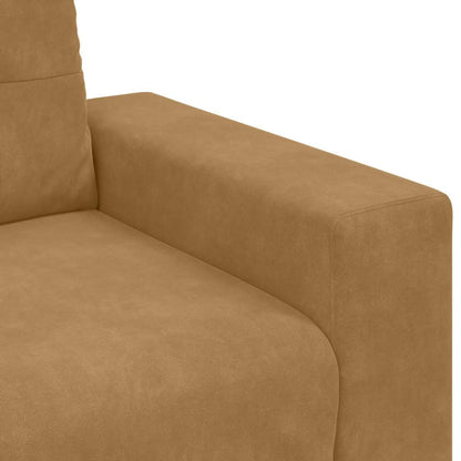 vidaXL 3-Sitzer-Sofa mit Kissen Braun Samt
