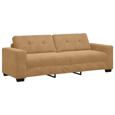 vidaXL 3-Sitzer-Sofa mit Kissen Braun Samt