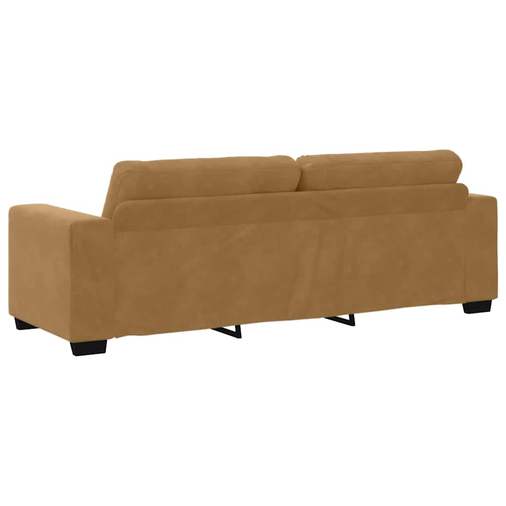 vidaXL 3-Sitzer-Sofa mit Kissen Braun Samt