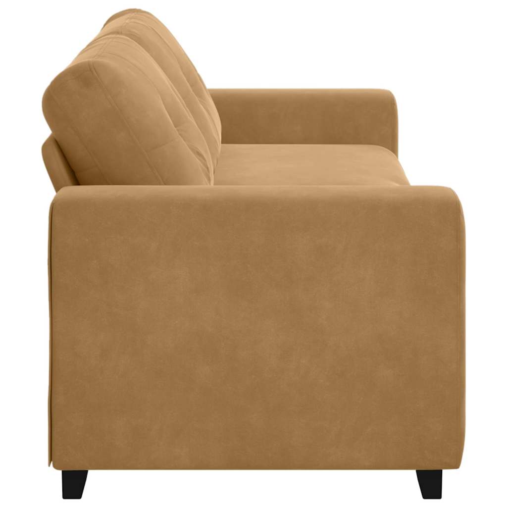 vidaXL 3-Sitzer-Sofa mit Kissen Braun Samt