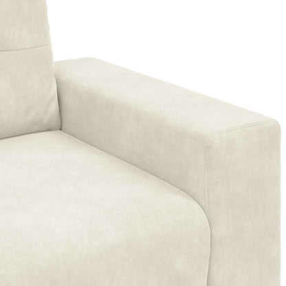 vidaXL 3-Sitzer-Sofa mit Kissen Creme Samt