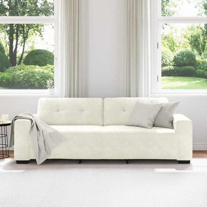 vidaXL 3-Sitzer-Sofa mit Kissen Creme Samt