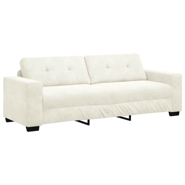 vidaXL 3-Sitzer-Sofa mit Kissen Creme Samt