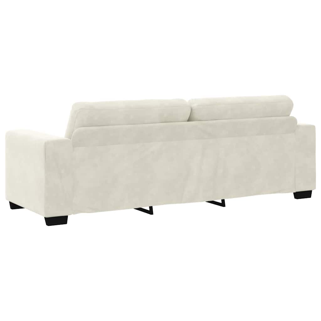 vidaXL 3-Sitzer-Sofa mit Kissen Creme Samt