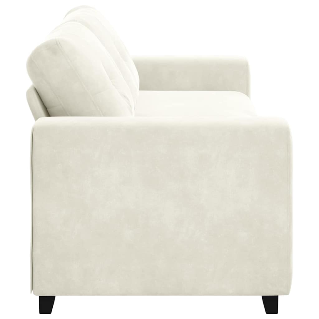 vidaXL 3-Sitzer-Sofa mit Kissen Creme Samt