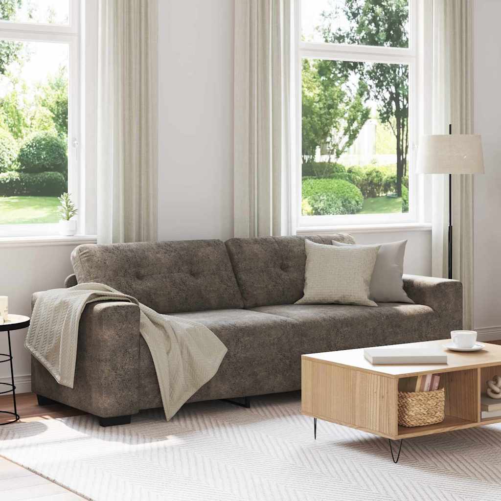 vidaXL Sofa mit Kissen Dunkelgrau Kunstleder
