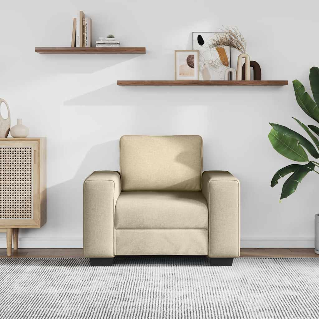 Sessel Creme 100x77x82 cm Stoff