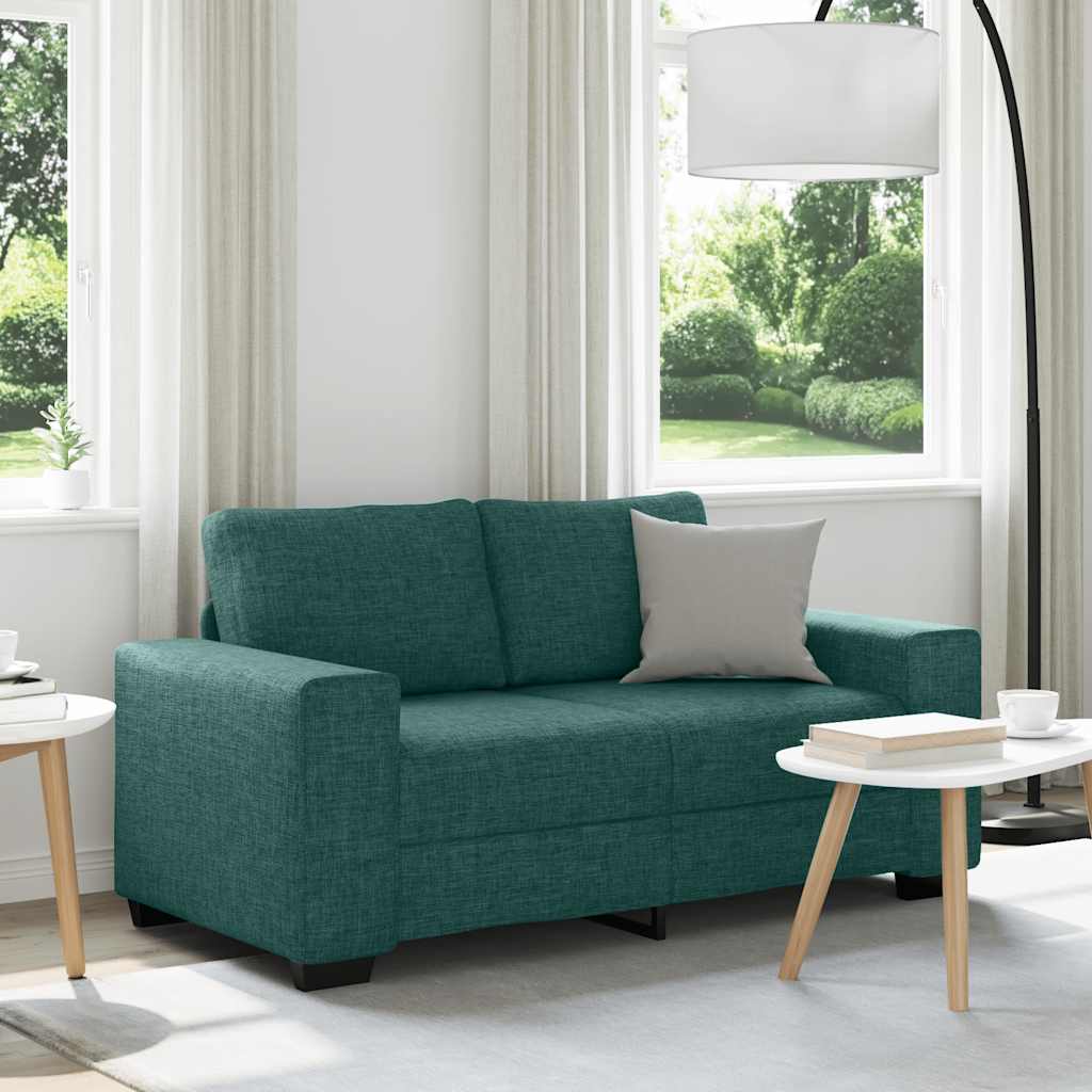 vidaXL Canapé 2 places vert foncé 160x77x82 cm Tissu