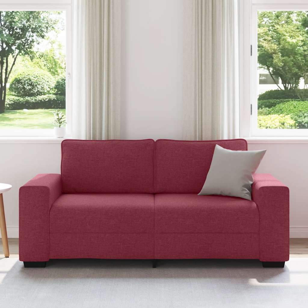 vidaXL 2-Sitzer-Sofa Weinrot 180x77x82 cm Stoff
