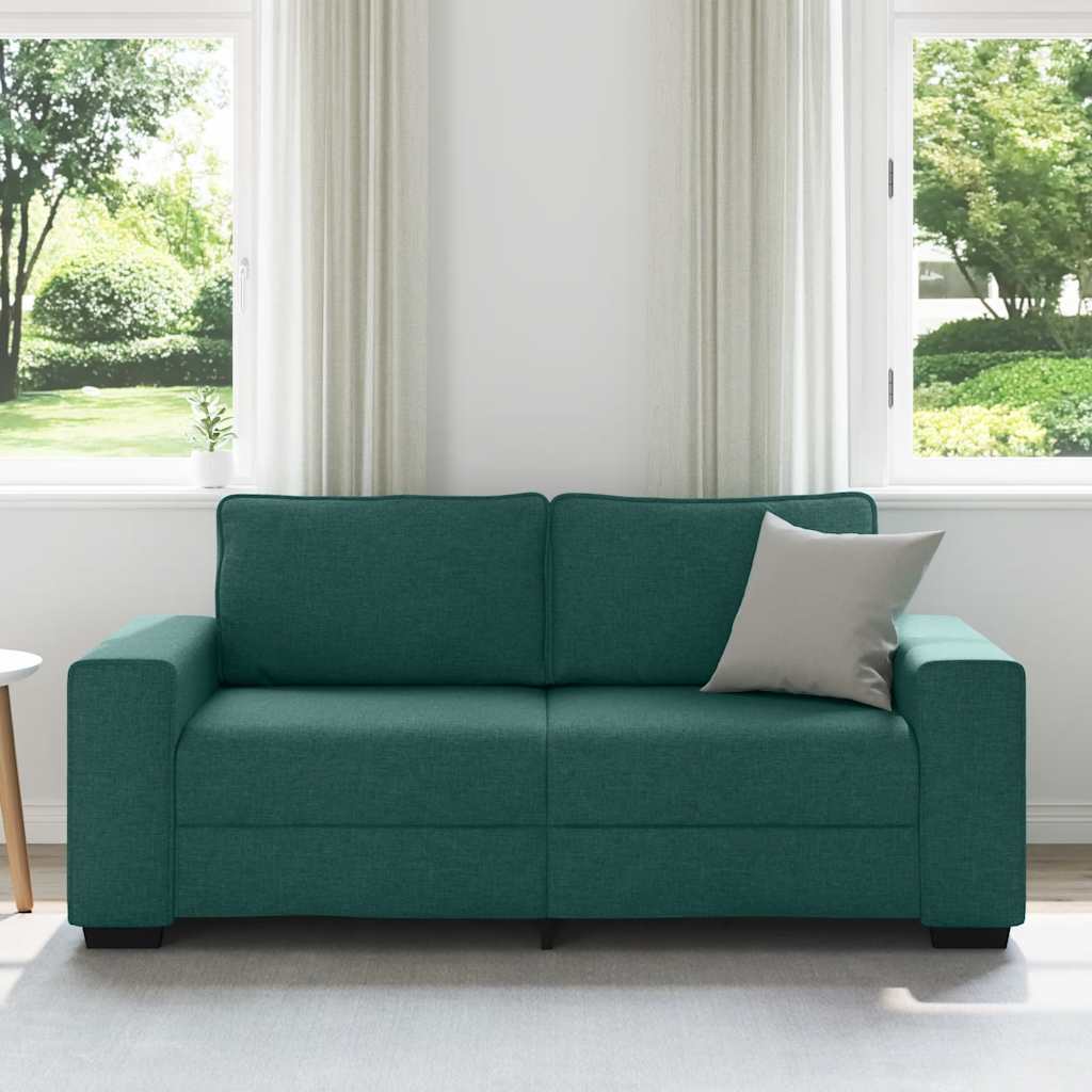 vidaXL 2-Sitzer-Sofa Dunkelgrün 180x77x82 cm Stoff
