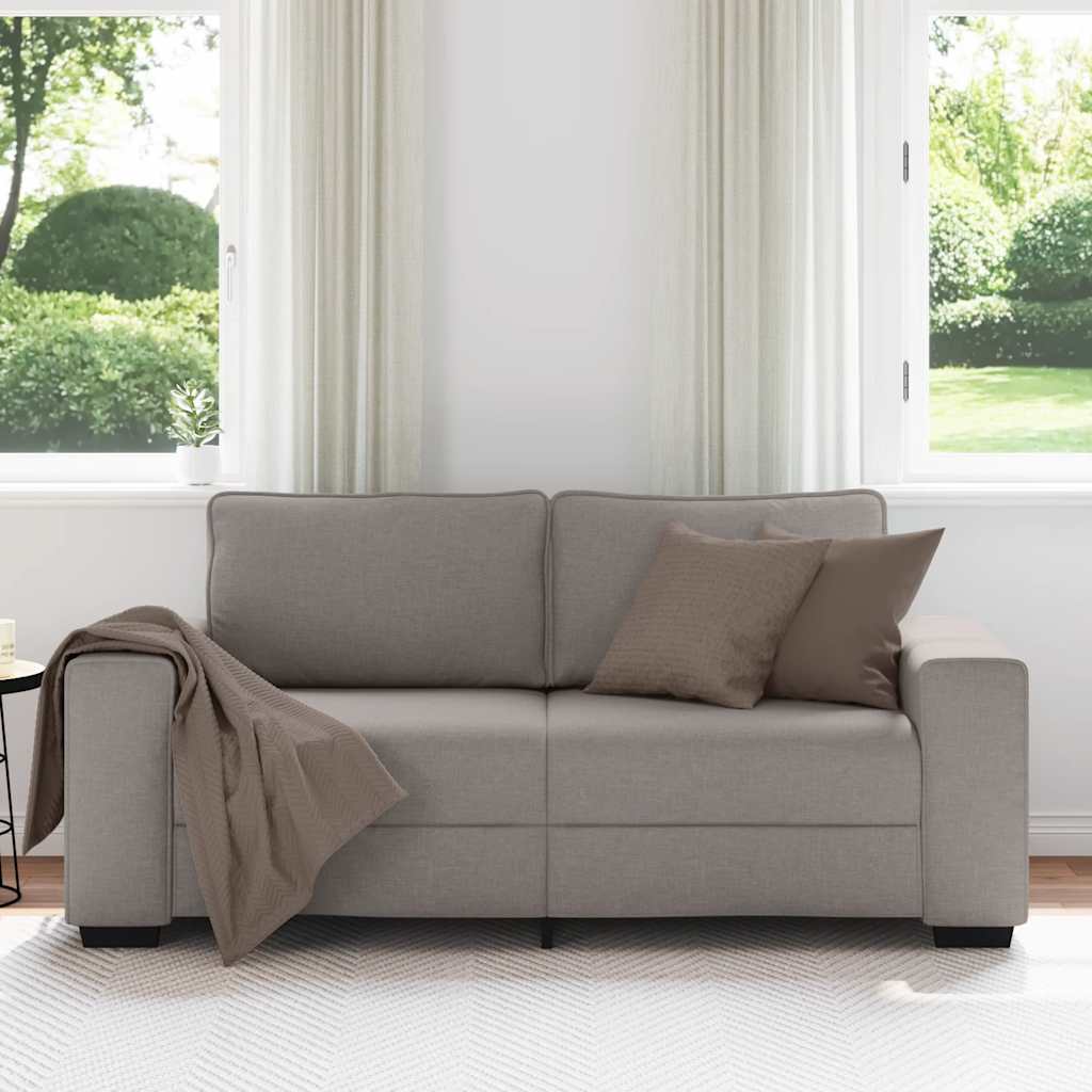 vidaXL Canapé 2 places en tissu taupe 180x77x82 cm