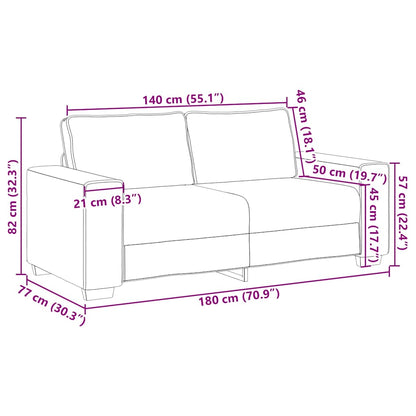 vidaXL 2-Sitzer-Sofa Wolkengrau 180x77x82 cm Stoff