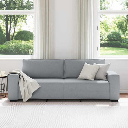 3-Sitzer-Sofa Hellgrau 220x77x82 cm Stoff
