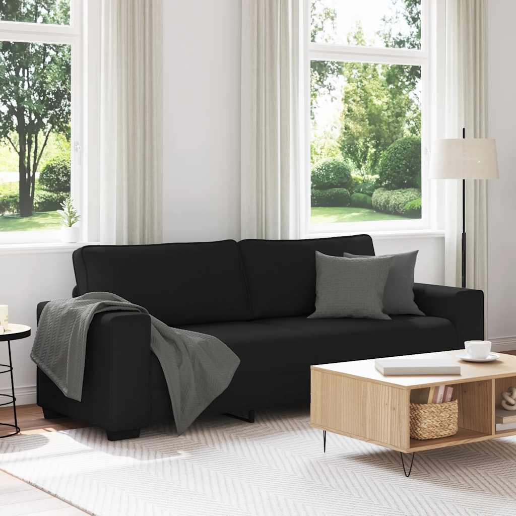 3-Sitzer-Sofa Schwarz 220x77x82 cm Stoff