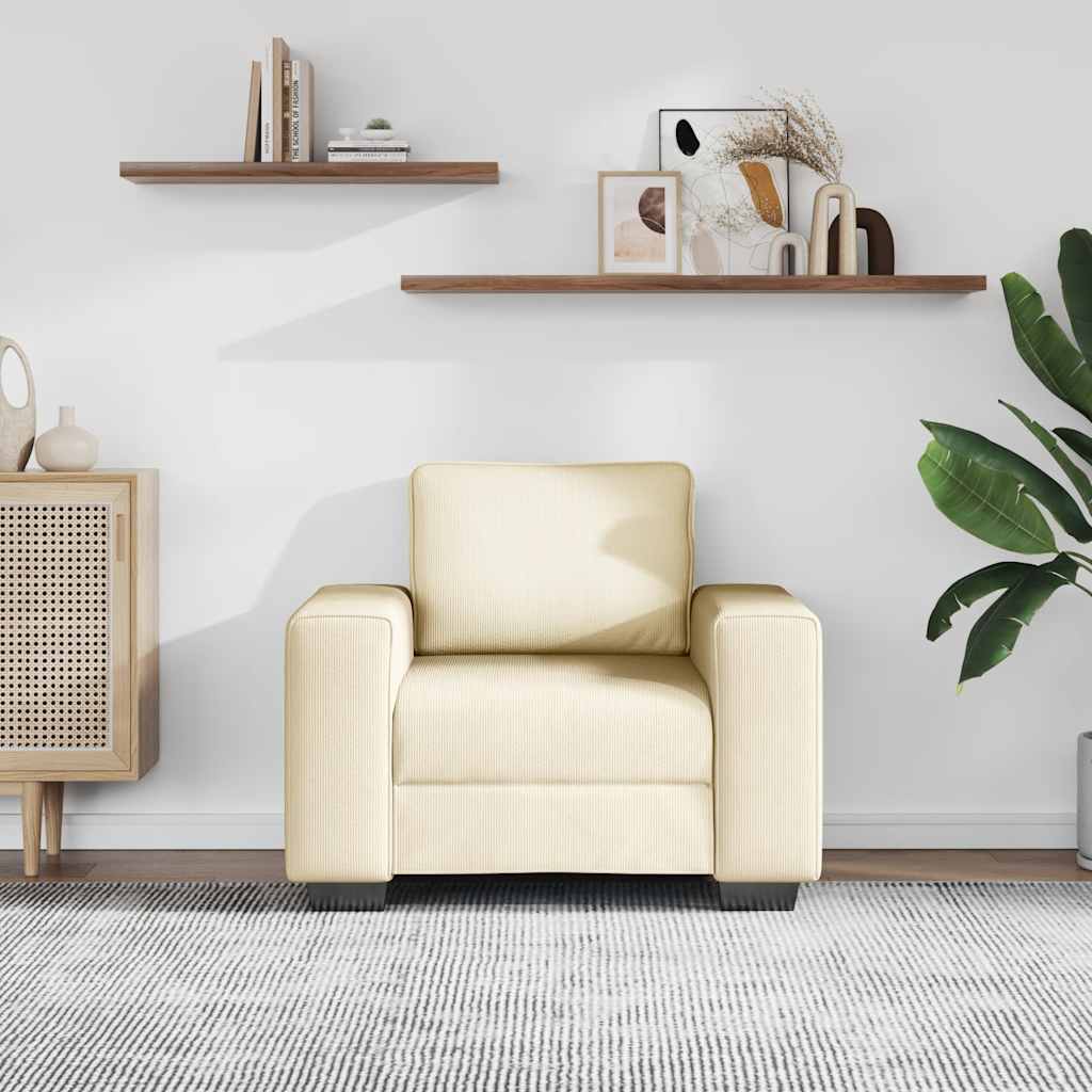 vidaXL Sessel Creme 100x77x82 cm Cordstoff