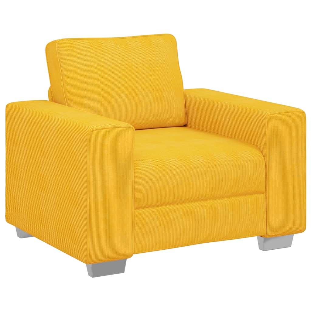 vidaXL Sessel Hellgelb 100x77x82 cm Cordstoff