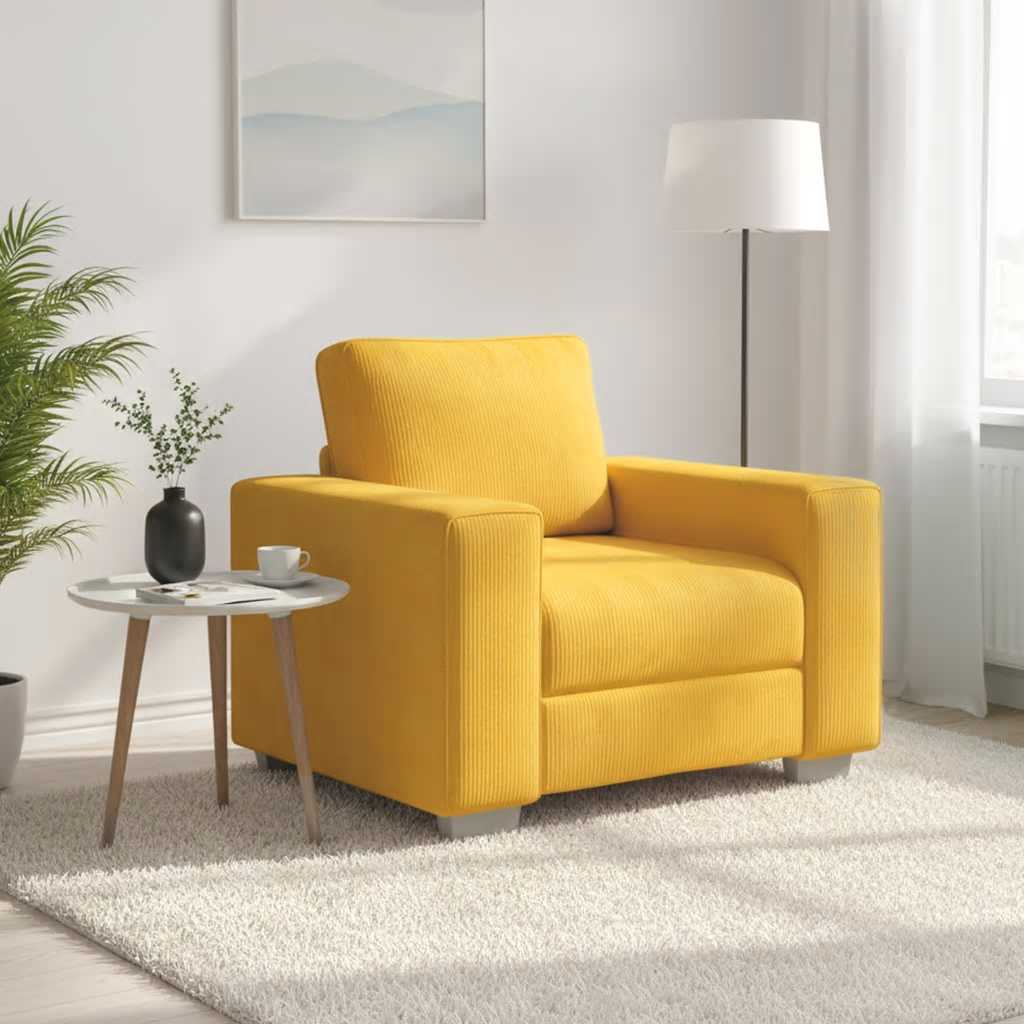 vidaXL Sessel Hellgelb 100x77x82 cm Cordstoff